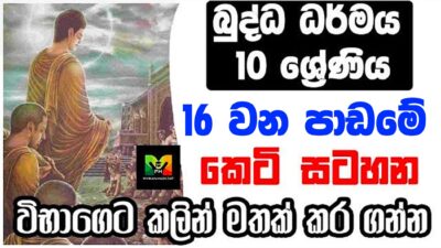 GCE O/L Buddhism 16th Lesson(grade 11) Short-note PDF